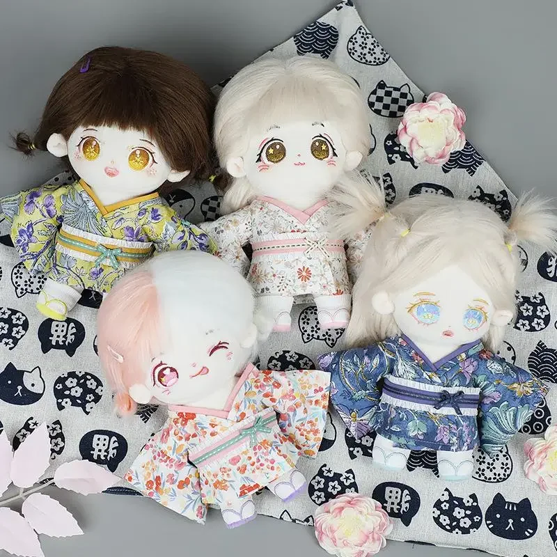 20cm baby clothes, cotton dolls, floral shower dresses, 20cm celebrity doll dolls, no attributes, changing into kimono