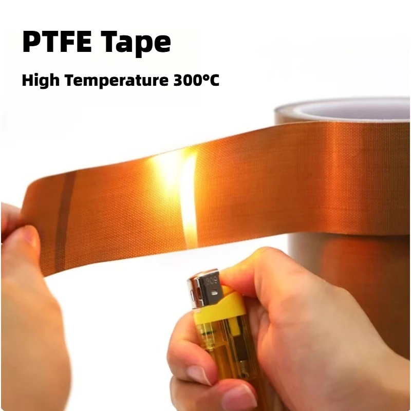 

10M PTFE Tape THK0.13/0.18mm 300Degree High Temperature Resistance Adhesive Cloth 5mm - 100mm Heat Insulated For Sealing Machine