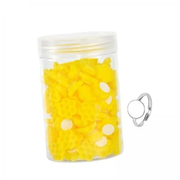 2xGlue Cups Lash Glue Ring Holder for Beauty Salon Cosmetology School Practice Honeycomb Yellow
