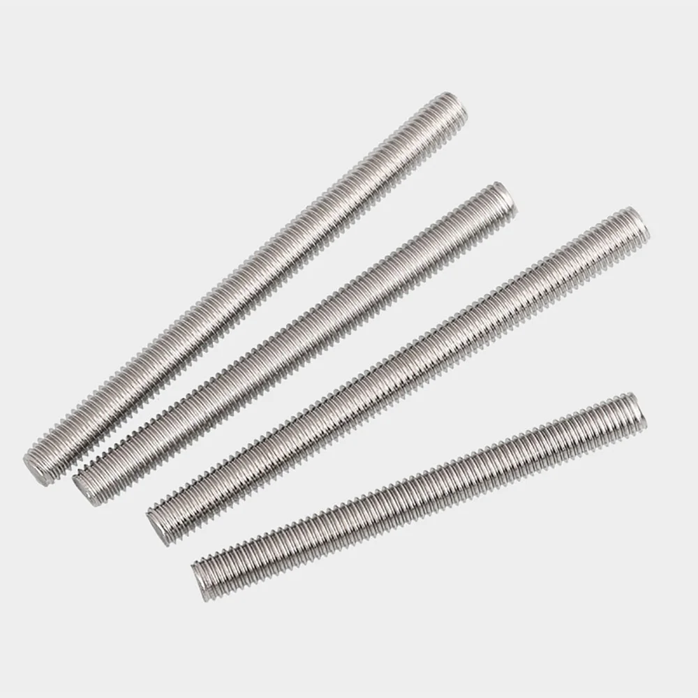 M6 M8 M10 Full Thread Screw Threaded Bar Bolt 304 Stainless Steel Studs Rods Allthread Length 20mm - 400mm