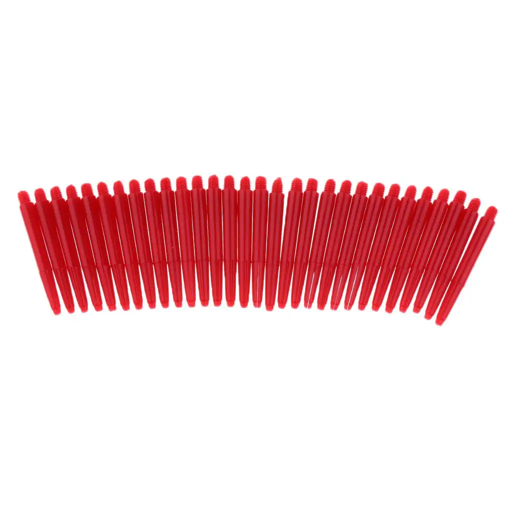 30pcs Nylon Shafts 2BA Thread Darts Shafts, Black / Red / Blue