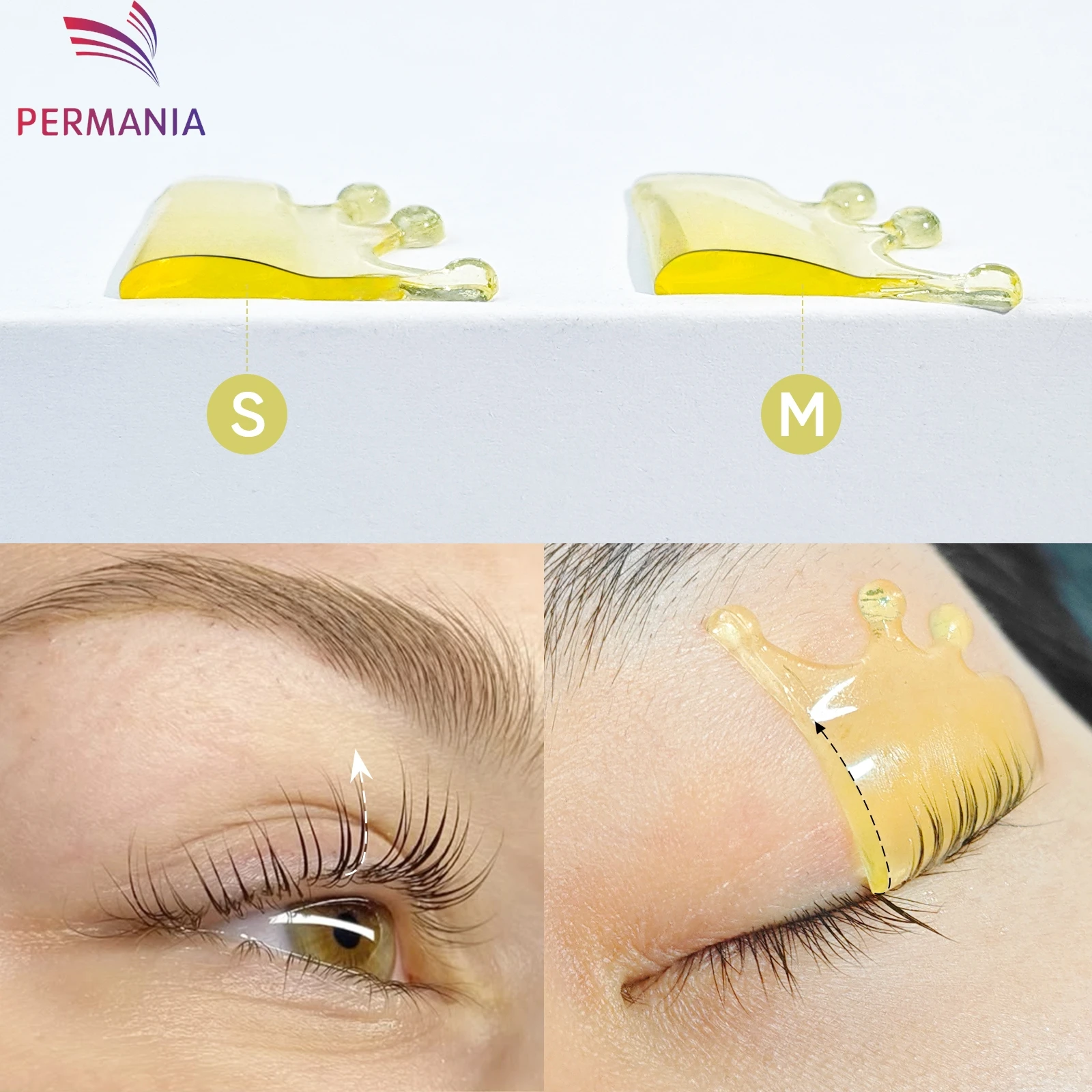 PERMANIA 2 Pairs L Krul Siliconen Wimper Perm Pads Sticky Wimpers Staven Shield Lifting 3D Wimperkruller Accessoires Make-Up Tool