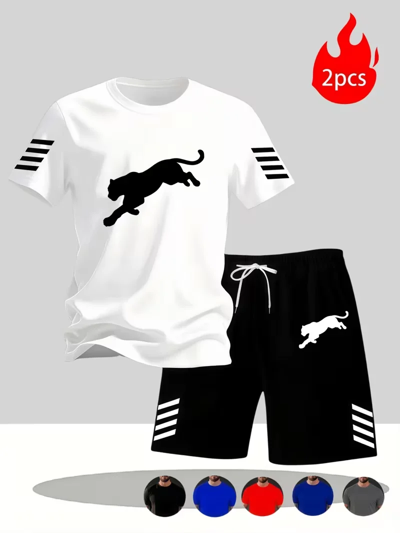 New Street Trendy Men's Summer Breathable Sportswear Short Sleeve Shorts Lightweight Quick Drying Comfortable Fashionable Sports