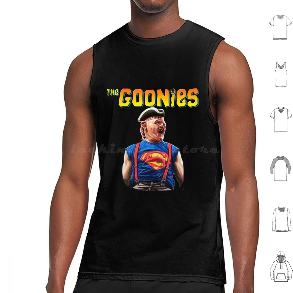 Camisetas sin mangas con estampado de Sloth, estilo Goonies de los 80, con diseño de calavera, película Never Say Die, divertido Sloth con boca, Data, Pirata, Películas de aventura