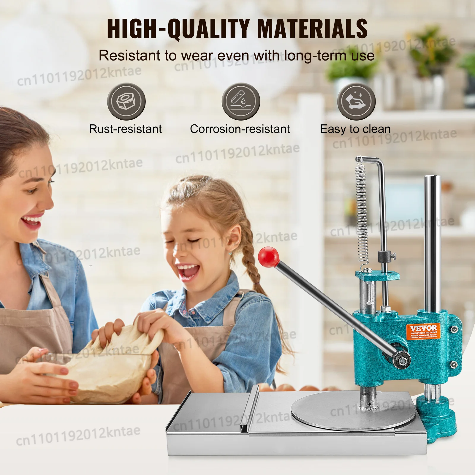 Manual Pizza Dough Press Machine 9.5inch/24cm Household Pizza Pastry Stainless Steel Pizza