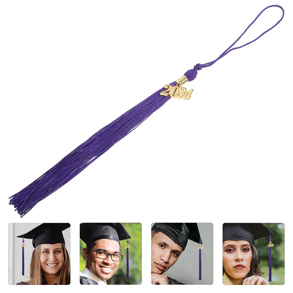 

8pcs Decorative Fringe Pendants Cap Accessories 13 Royal Blue Tassels Decorative Fringe Stylish Hat Ornaments For Ceremonies