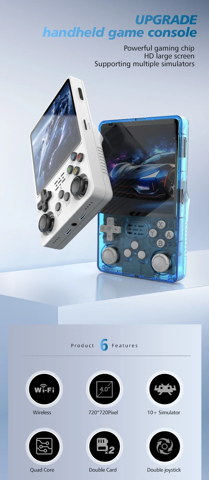 BOYHOM R36Plus 大画面 Linux OS レトロゲームコンソール R36S プラス 4.0 インチ IPS スクリーン Wifi GBA 10+ エミュレータポケットビデオプレーヤー