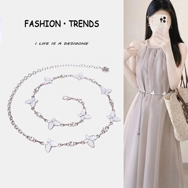 

Butterfly Waist Chain Women's Metal Chain Belt Decorative Dress Premium Accessories Summer Pants Belt Fashion