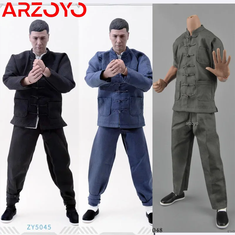 ZYTOYS ZY5051 ZY5045 ZY504 Skala 1/6 Męski Tradycyjny Chiński Strój Kungfu Model Pasujący do Figurki Akcji Żołnierza 12''