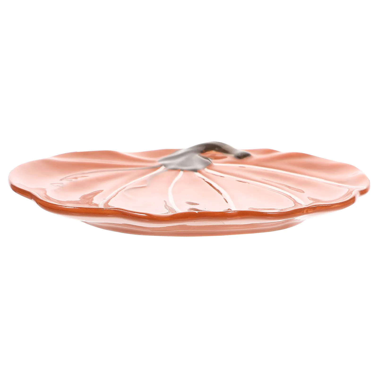 Pumpkin Plate Ceramic Serving Dish for Fruits Desserts Snacks Steaks Pasta Salads Home Kitchen Restaurant Hotel Gift Decorative