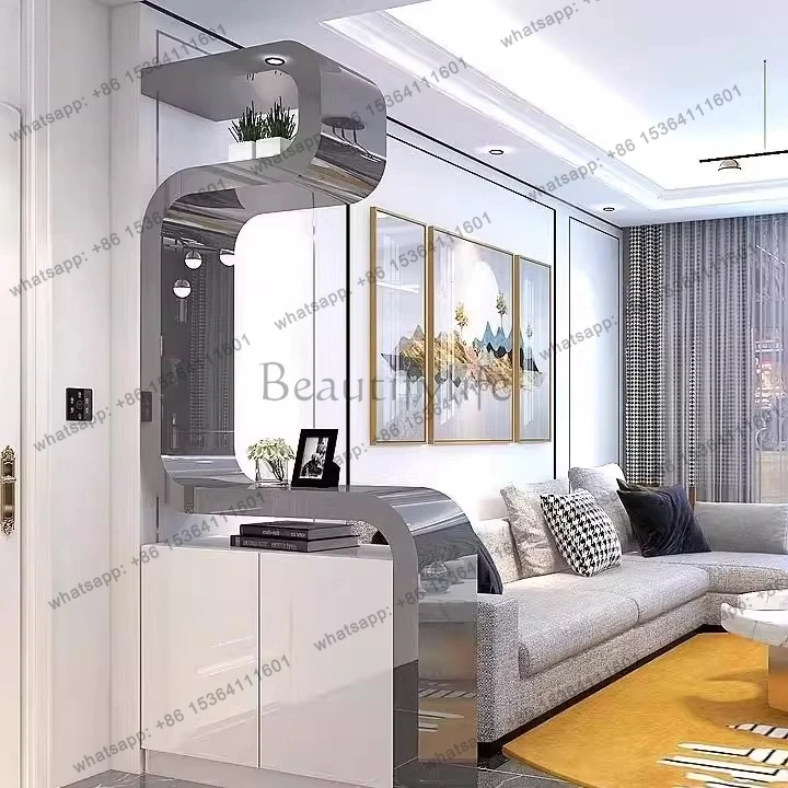 American entrance partition door shoe cabinet multi-function simple modern partition screen customization