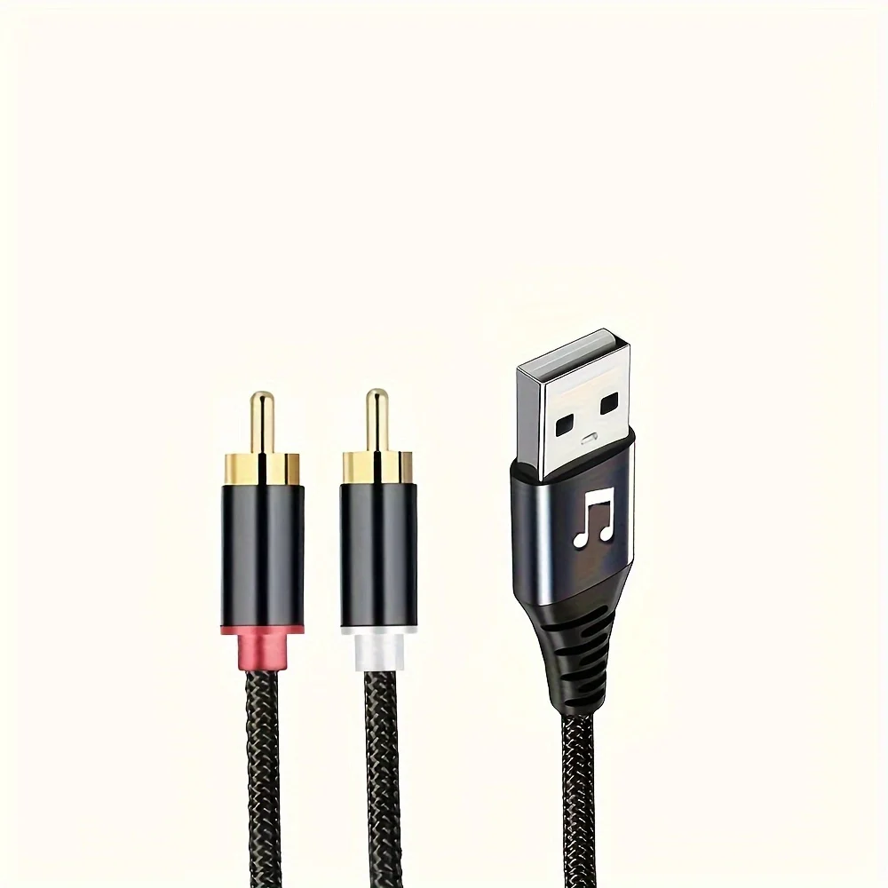 USB to 2RCA Male AV Cable Lead Suitable For 1.2 Meters Of TV Computer Audio Connection Cable