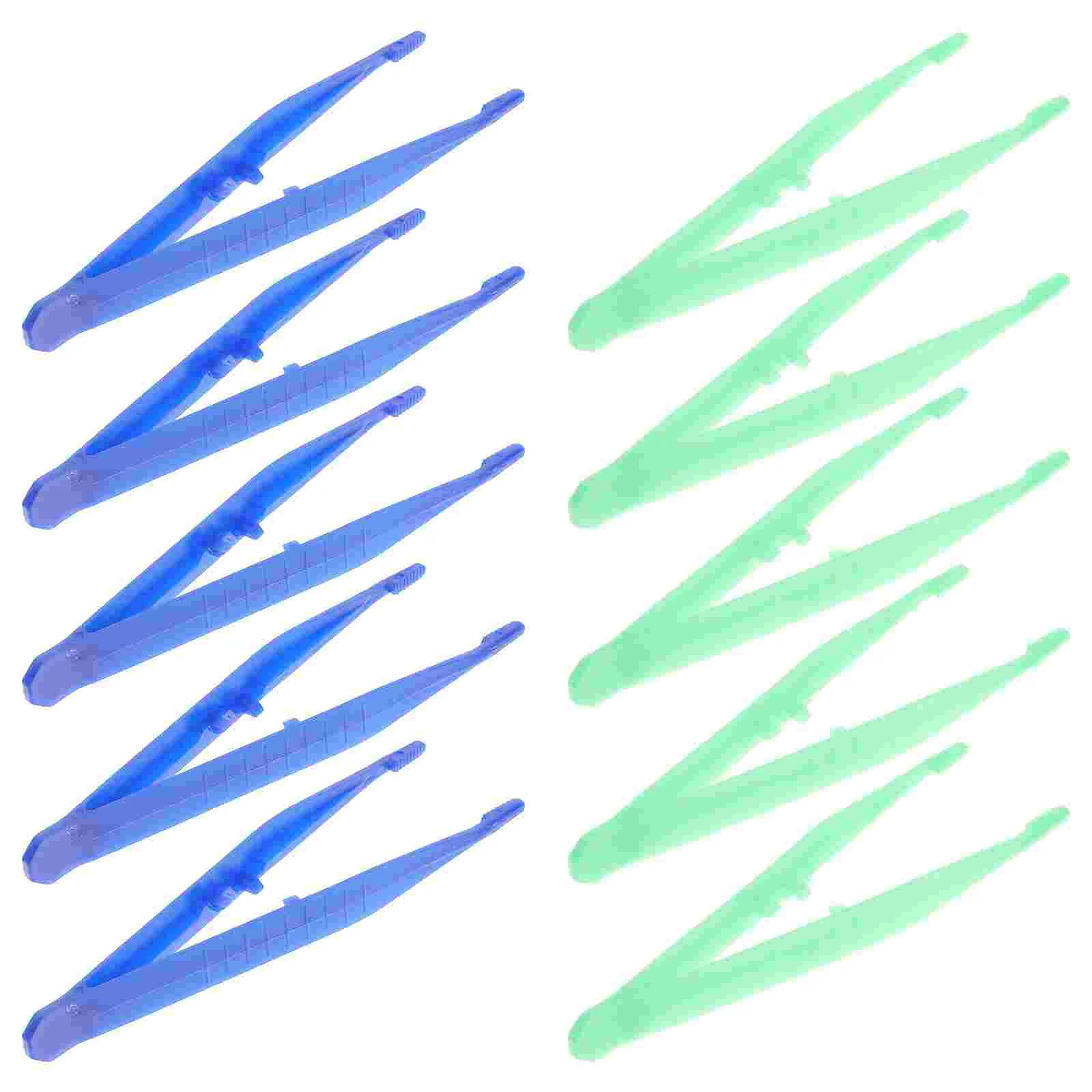 

10pcs Disposable Tweezers Medical Beads Tweezers Plastic Craft Tweezers for DIY (Color Random) plastic tweezers