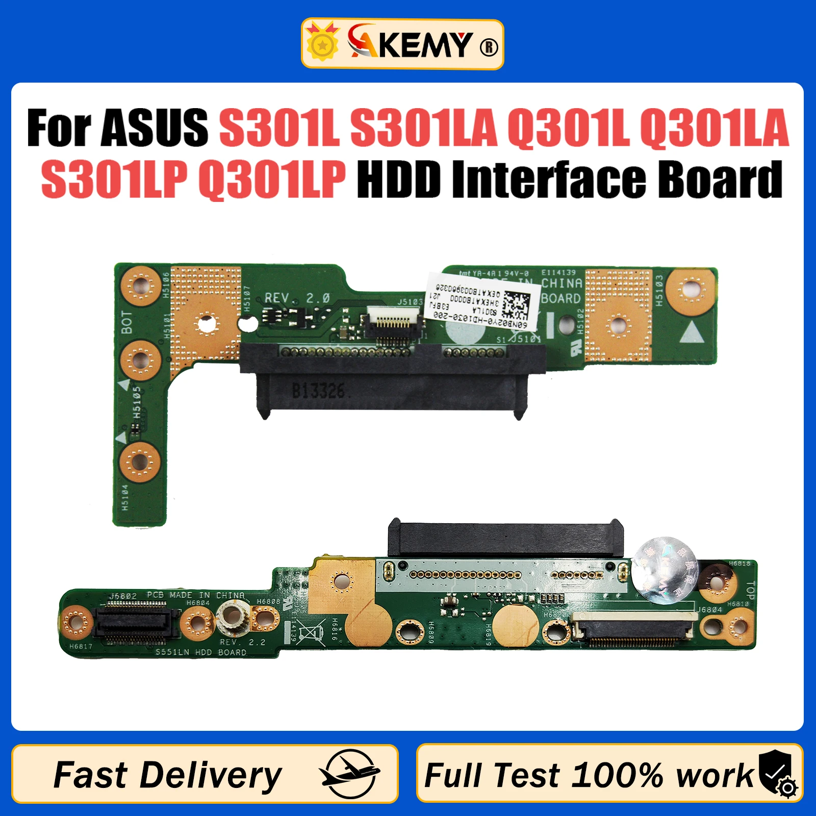 

For ASUS S301L S301LA Q301L Q301LA S301LP Q301LP S551LB S551LN S551L K551L A551L HDD interface small Board test good Fast Ship