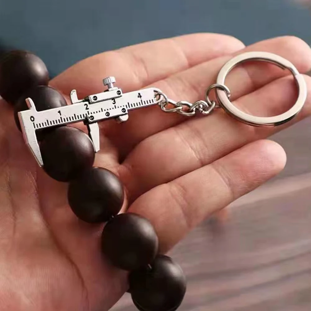 Mini small convenient vernier caliper keychain pendant measuring tool zinc alloy keychain portable tool