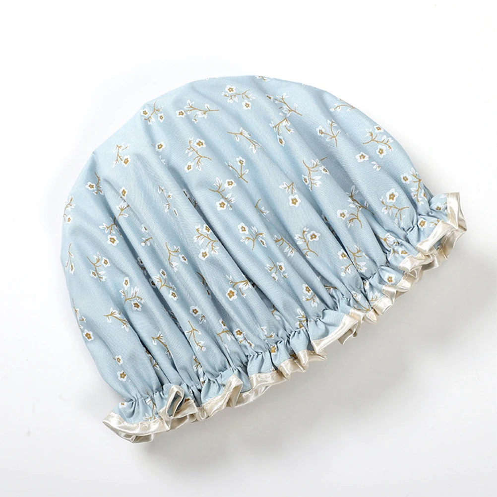 

2Pcs Waterproof Shower Cap for Long Hair Adult Salon Bath Caps Hat Satin EVA Durable Lightweight Printing Women Accessories Bath