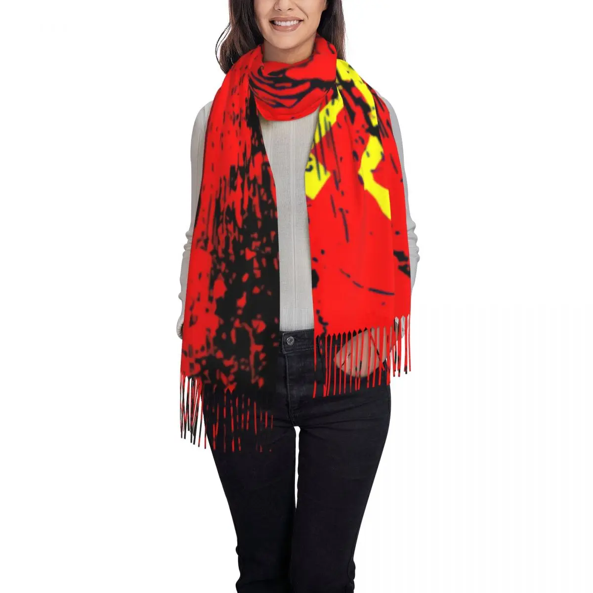 Personalized Print Soviet Union USSR Russia Flag Scarf Men Women Winter Warm Scarves CCCP Shawl Wrap