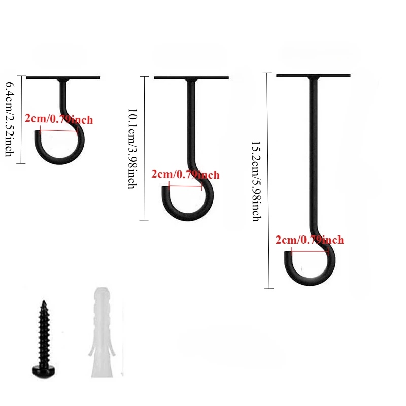 2Pcs/Pack Heavy-Duty Iron Utility Hooks, Multi-Purpose Wall Mount Brackets for Hanging Plants, Lanterns, Bird Feeders, Wind Chim