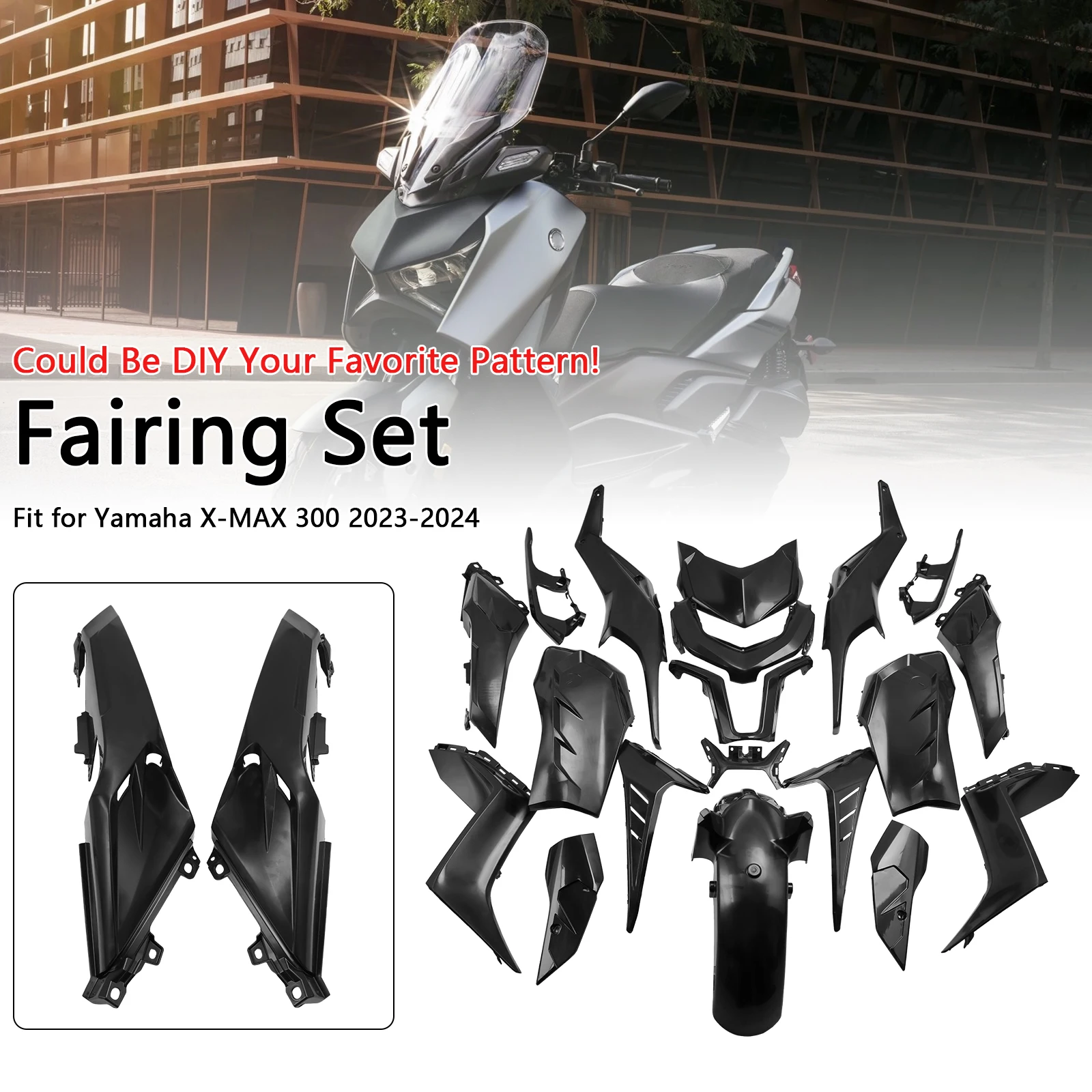 Topteng Bodywork Fairing Injection Unpainted For Yamaha X-MAX 300 XMAX 2023 2024