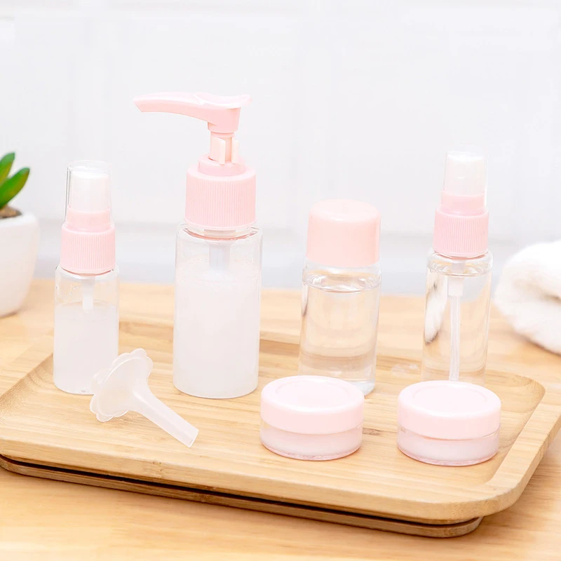 7/11pcs Travel Bottles Set With Storage Bag Travel Size Empty Liquid Cream Lotion Containers Fine Mist Spray Bottle Squeeze Tube