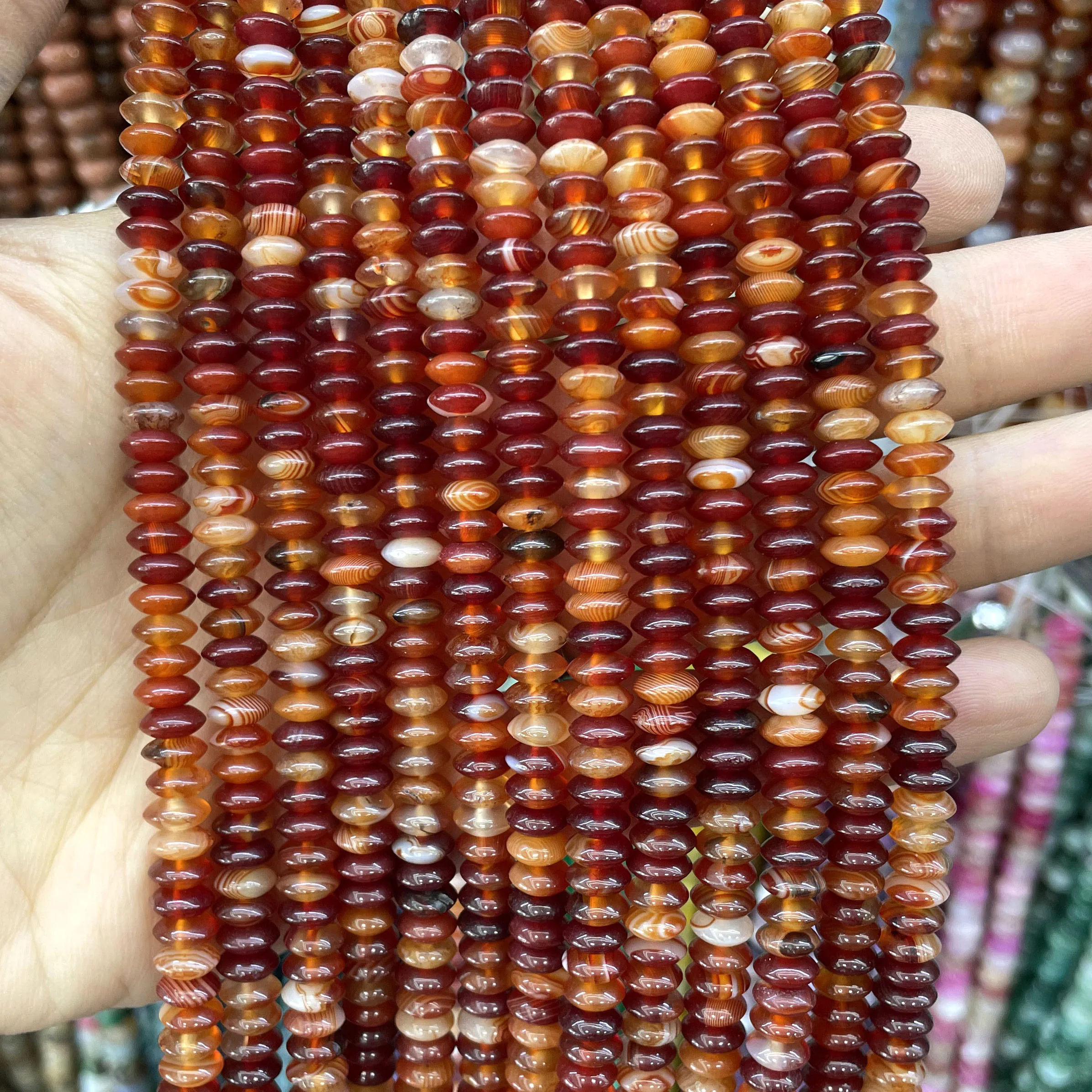 3X6MM Naturstein Rondelle Quarz Achat Türkis Runde Zwischenperlen für Schmuckherstellung DIY Armband Halskette Zubehör – Detail 14