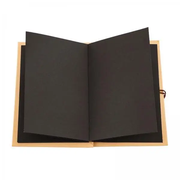 Photo Album Guest Book Scrapbook DIY Handmade Memory Journal Small Black Picture Organizer for Wedding and Events