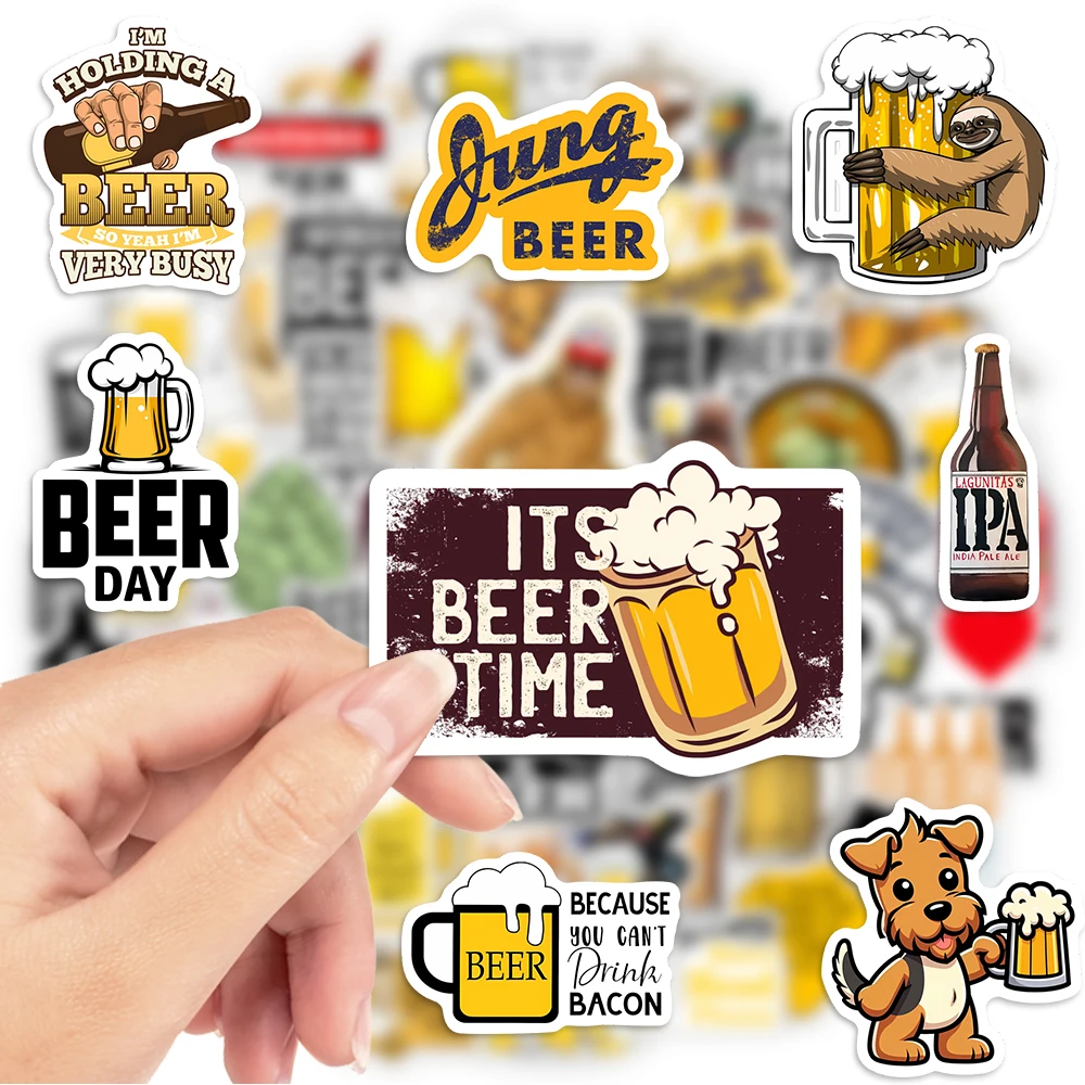 Fun Beer Stickers IPA DIY Gift Toy Decorative Graffiti Decal for Journal Laptops Phones Scrapbook Luggage Bottle Waterproof