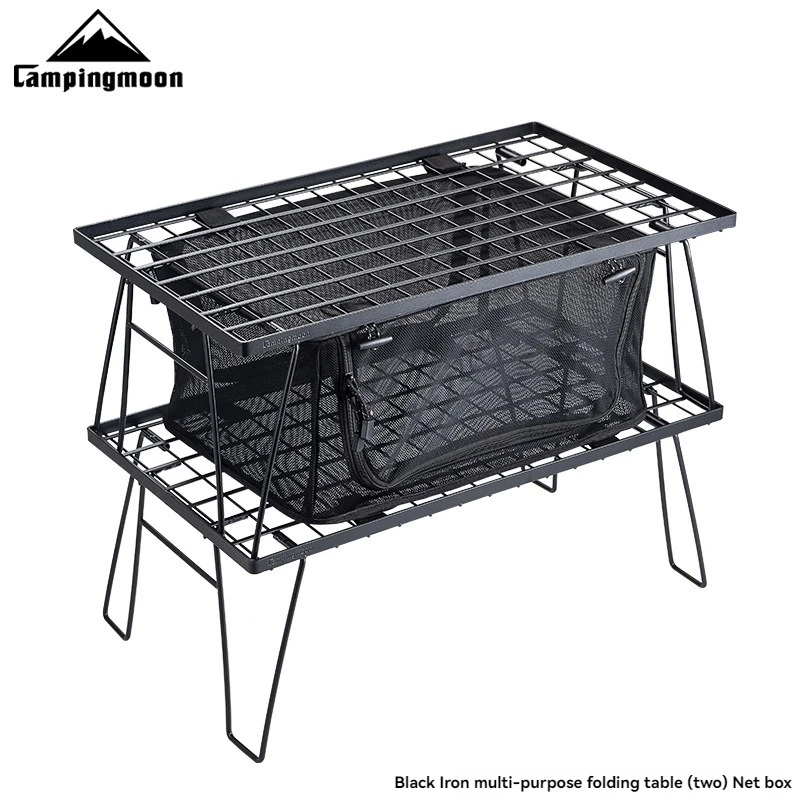 CAMPINGMOON T230/T-2303 Multi Purpose Iron Storage Rack Camping ตารางแบบพกพาอเนกประสงค์ BBQ โต๊ะพับกลางแจ้ง