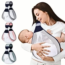 Easy-Wear, Adjustable Mesh Baby Sling with Stylish Stripes – Secure Buckle Closure, Comfortable Cotton Blend