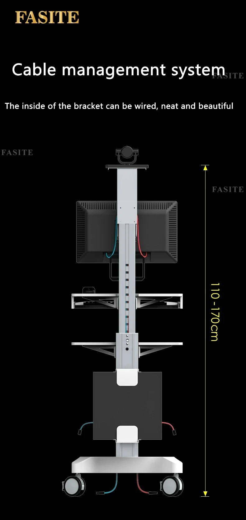 Mobile computer stand, monitor base, dental oral scanning, hospital ward rounds, floor mounted carts, monitors, standing office