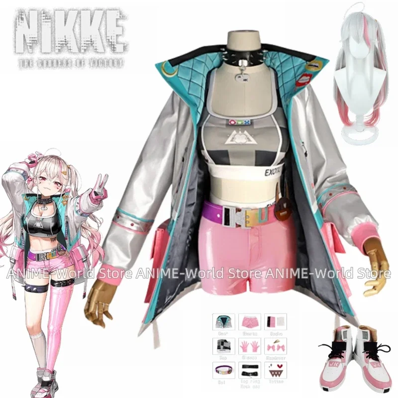 NIKKE Goddess of Victory Jackal Cosplay Costume Cute Lori Jackal Game Costume Wig Shoes Women Halloween Party Outfit Full Set