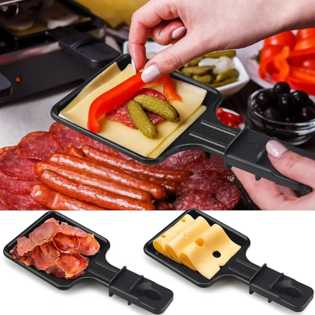 1/4Pcs Mini Grill Pan for Raclettes Non-stick Bakeware Mini Square Triangle Shap Grill Pan Set BBQ Cheese Melting Accessories