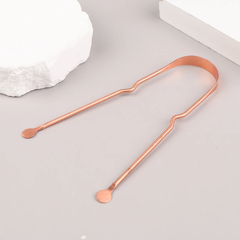 1Pcs Portable Tongue Scrapers Pure Copper Tongue Scraper Copper Tongue Cleaner Oral Cleaning Tools