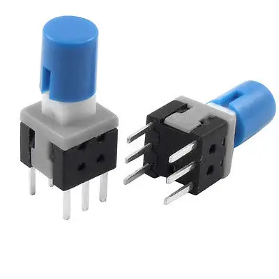 10pcs 5.8 x 5.8mm x 13mm Blue Cap Tactile Tact Push Button Switch Lock 6 Pin PCB