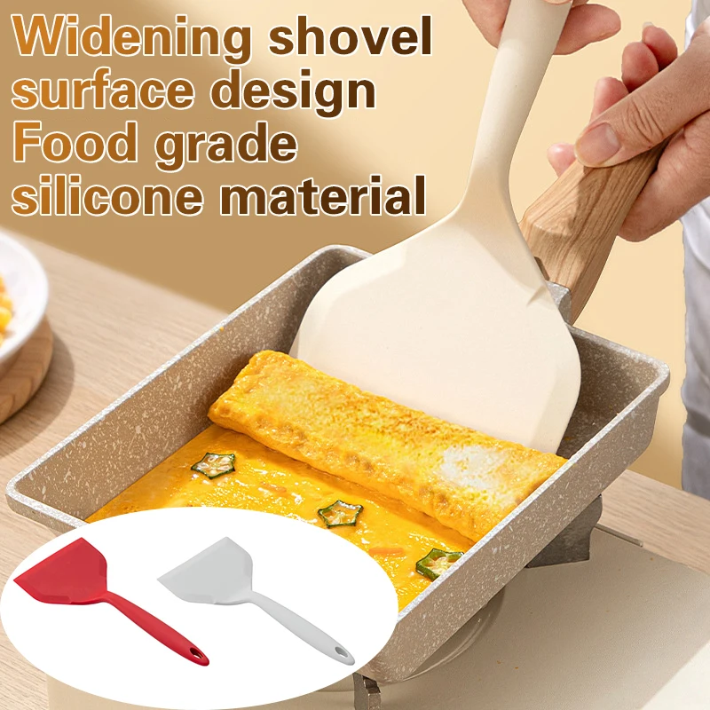 NEW Silicone Pancakes Shovel Omelette Spatula Eggs Fish Pancake Turner Non Stick Wide Soft Pizza Shovel Kitchen Scraper