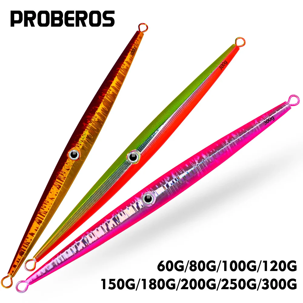 

Fast Sinking iron plate Fishing Hard Lure Baits Trolling Tackle 1pcs 60g-300g Luminous Effect Metal Slow Jig Lure Jigging