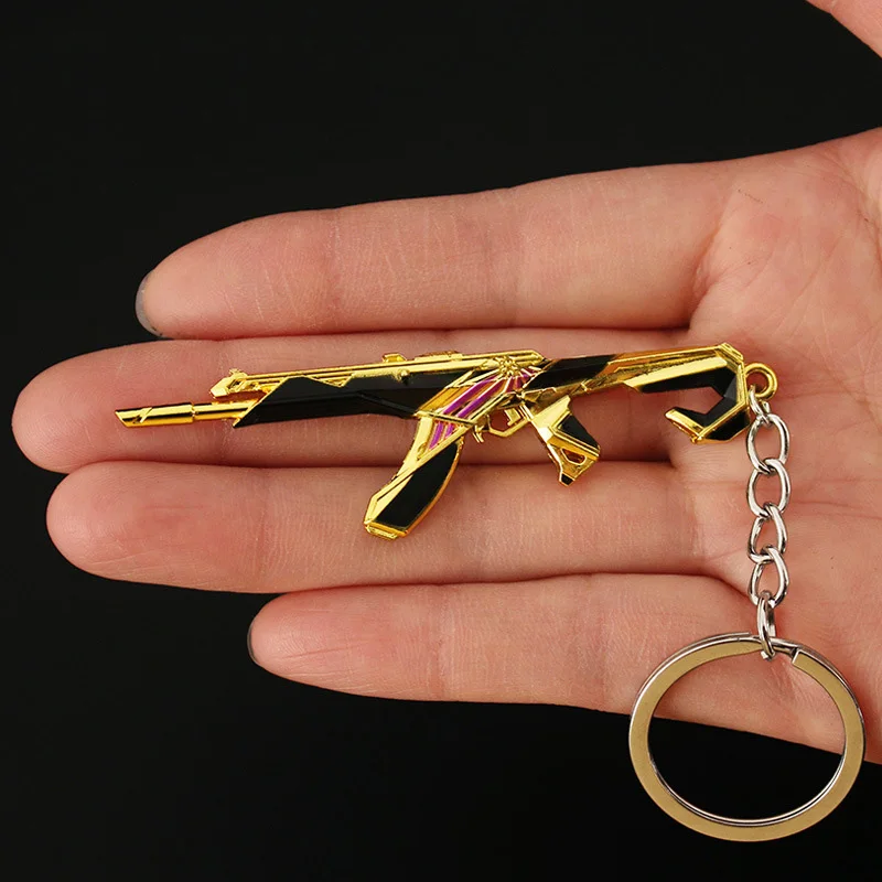 8cm Valorant Melee Reaver Weapon Model Keychain for Men Champions Aura 2023 Vandal Skin Key Ring Fans Car Bag Decor Jewelry Gift