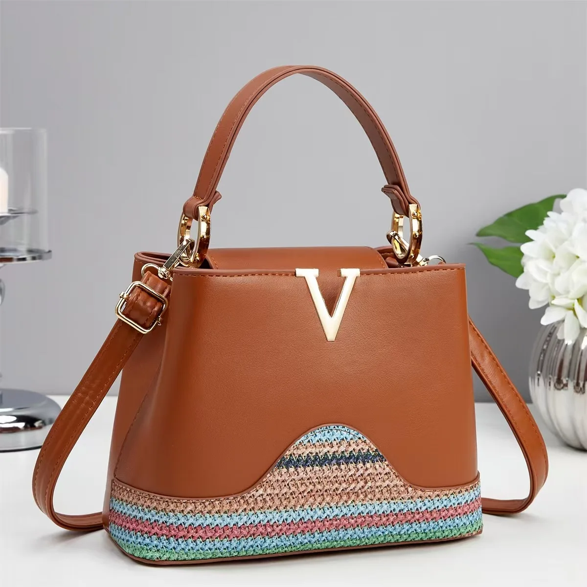 women shoulder Bag for 2025 luxury designer handbag women Handbags leather Printed monogram single shoulder straddle bag - Image 5