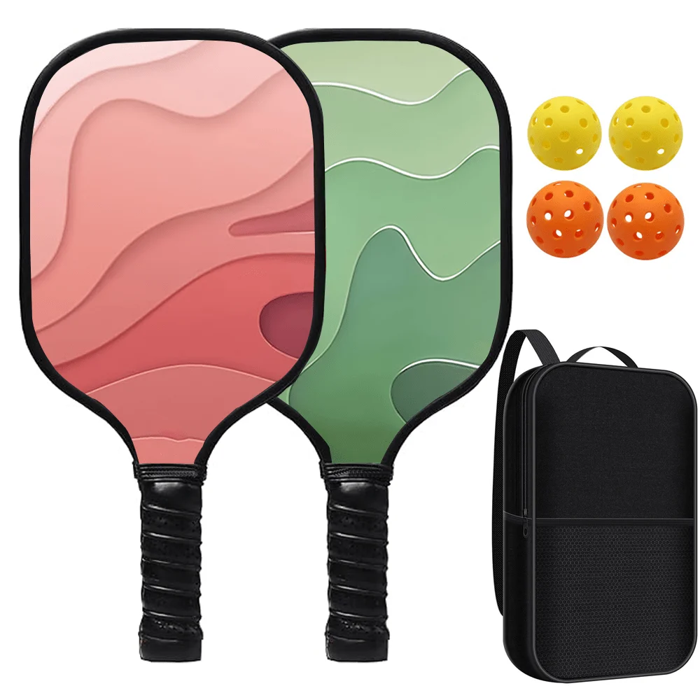 

Набор из 2 ракеток для пиклбола с 4 мячами и сумкой, стекловолоконные ракетки с сотовой сердцевиной, противоскользящая рукоятка, для занятий спортом на открытом воздухе
