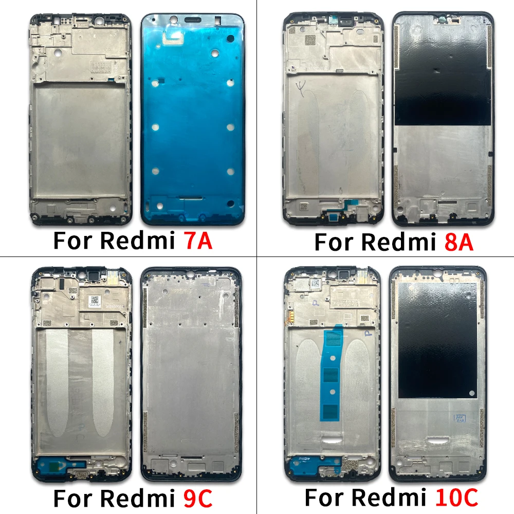 Front Housing Middle Frame LCD Frame Screen Bezel Cover Holder Parts For Redmi 10 10A 10C 7 7A 8 8A 9 9A 9C 9T 12 12C 4G 5G 13C