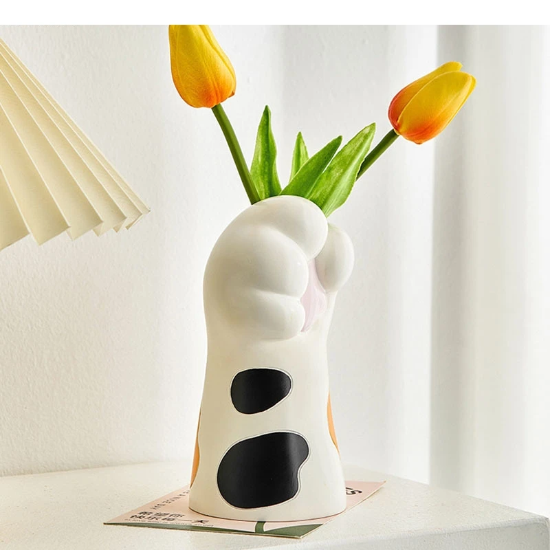 Claw Shaped Resin Vase Tabletop Flower Ware Decoration Arrangement Dried Home