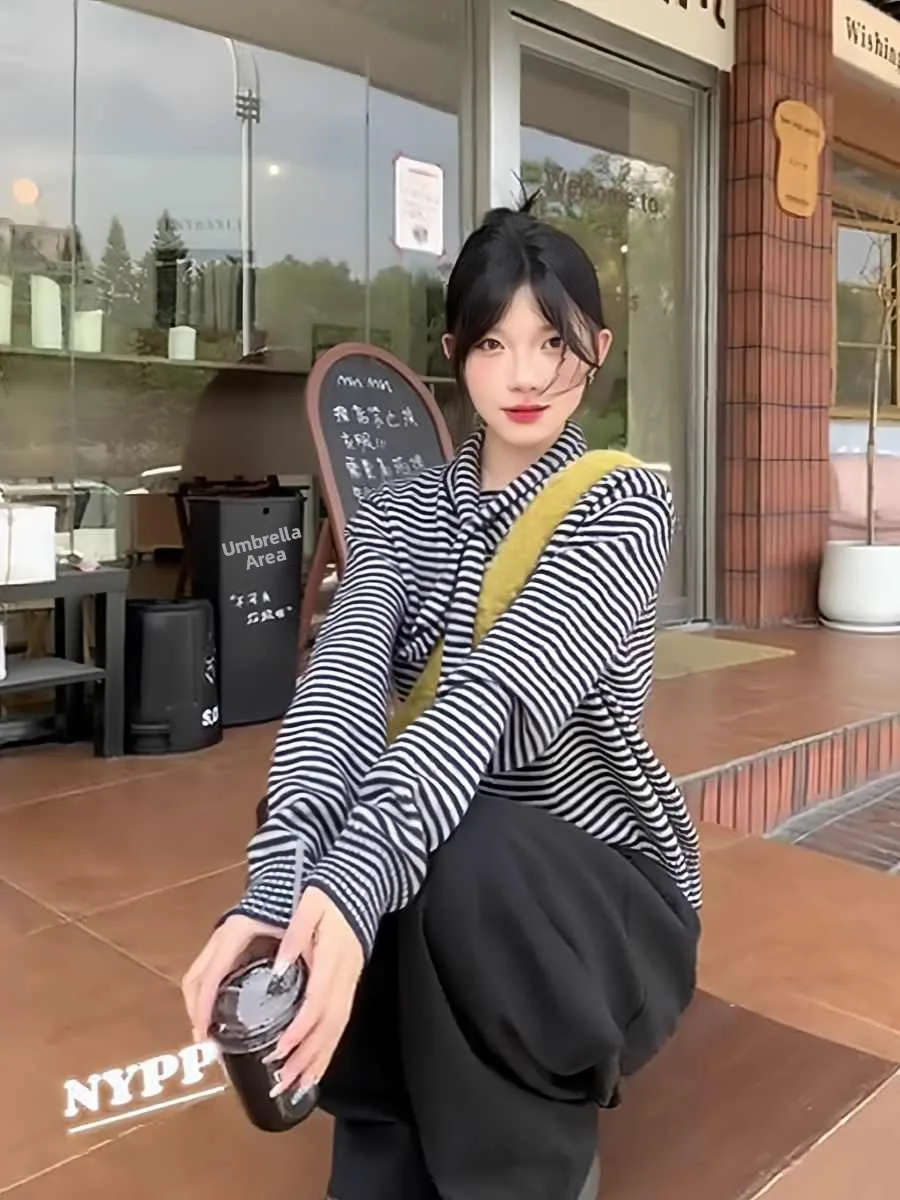 

Модный полосатый вязаный шарф, дизайн, женский кардиган, универсальный слинг, осень-зима, Новое поступление, корейский теплый топ