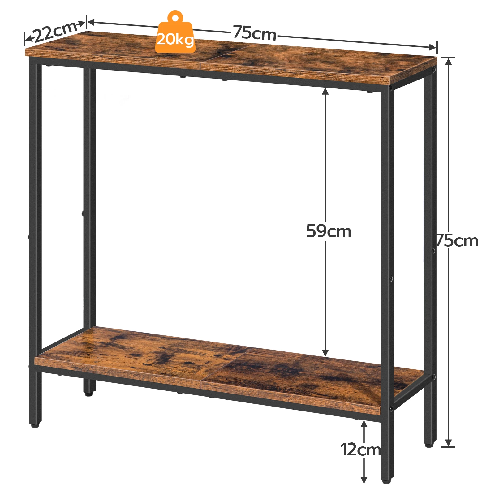 HOOBRO Narrow Console Table With Shelf Side Table Hallway Table Small Display Table Sofa Table For Small Space For Entrance