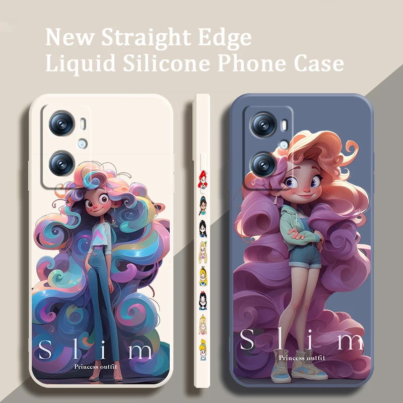 Disneys Curly Hair Slim For OPPO A98 A78 A94 A76 A74 A73 A53 2020 Reno 9 8 7 6 5 5G Liquid Left Rope Cover Capa Fundas