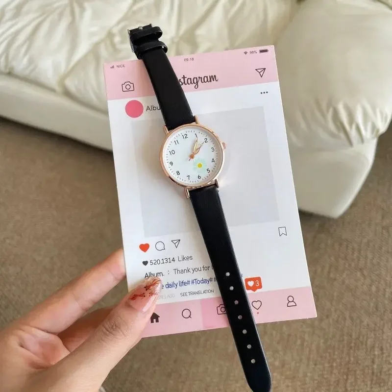 Instagram Watch Women's Night Light Waterproof Daisy Literary Forest Series Retro Simple Student Pointer Style