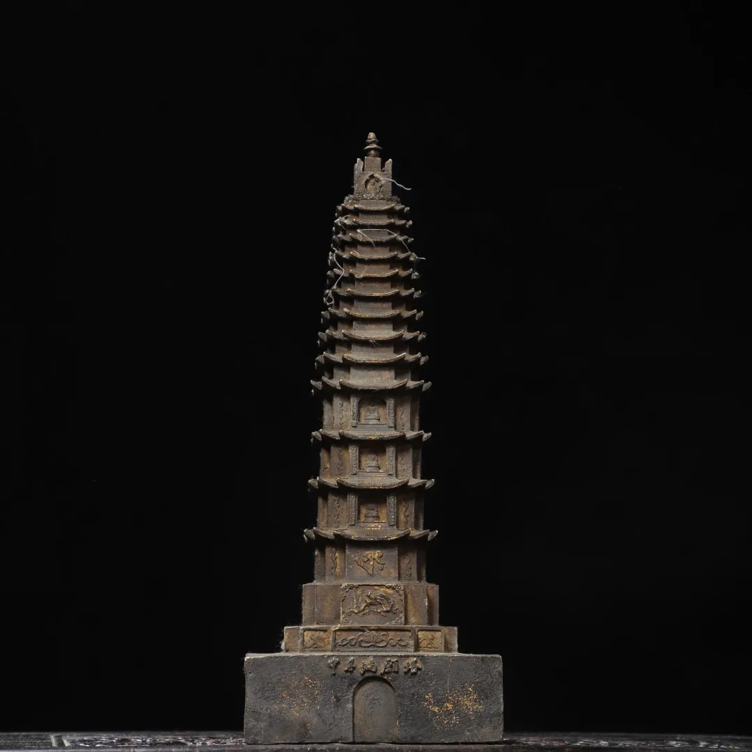 Old Bronze Cinnabar Mud gold Wenchang Pagoda Northern Wei Buddha stupa Study screen Amass wealth Ornaments Town house Exorcism