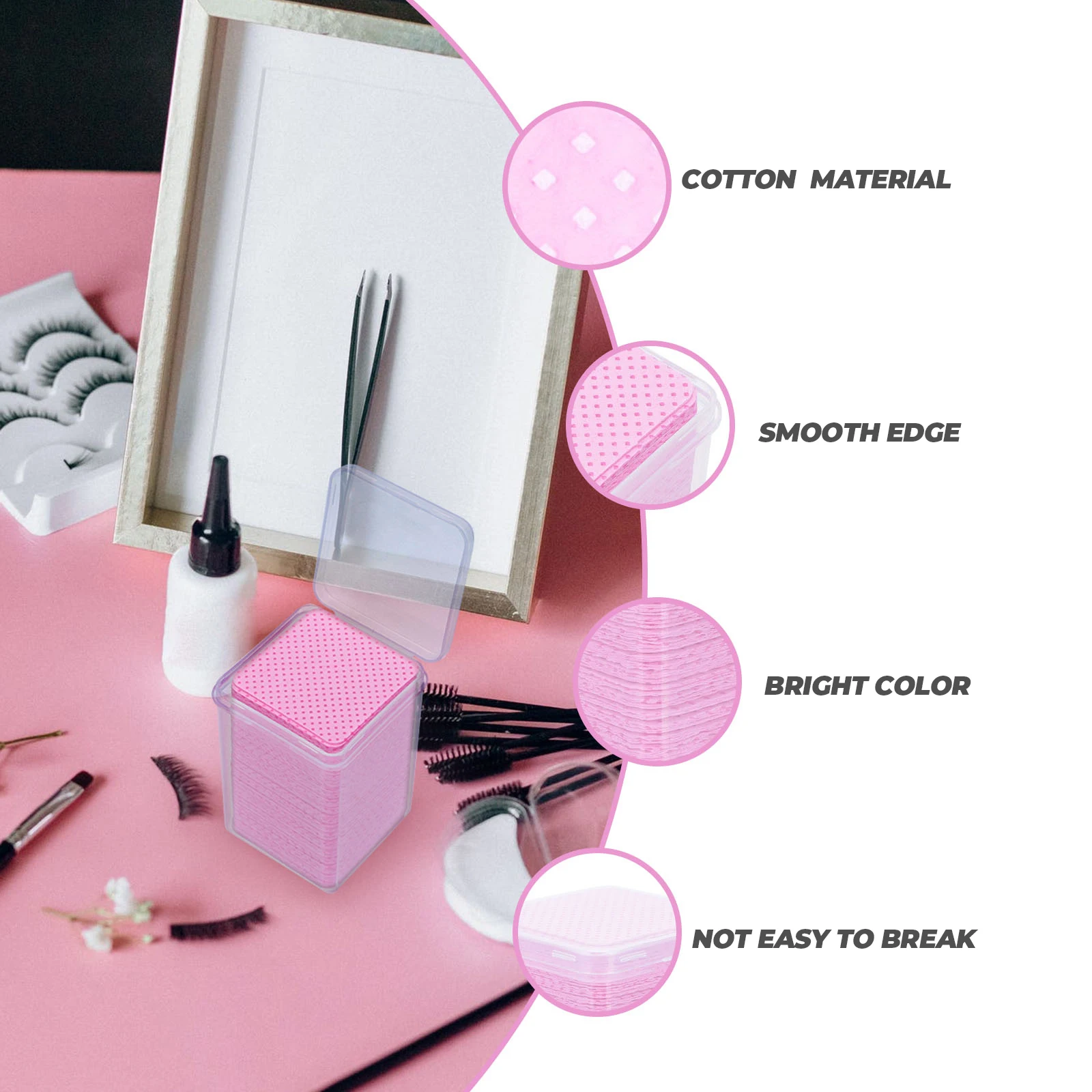 

600Pcs Eyelash Extension Cleaning Wipes Cotton Cloths Lint-Free Lash Glue Removal Tool for Glue Bottle and Lash Accessories