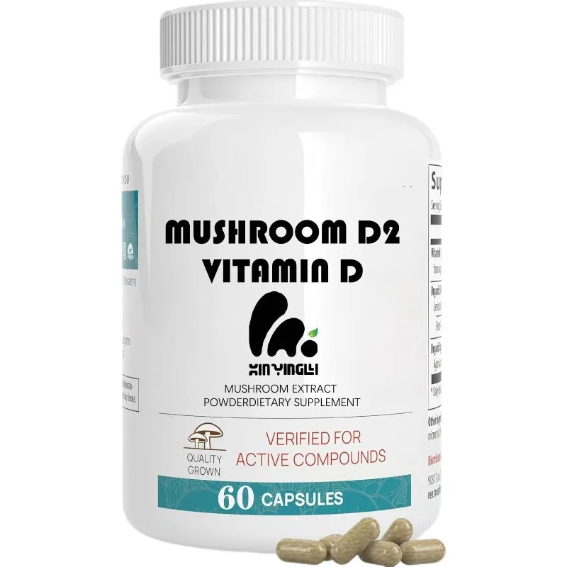 

Mushroom and Mushroom Vitamin D2- Comprehensive Health Support 60 Capsules