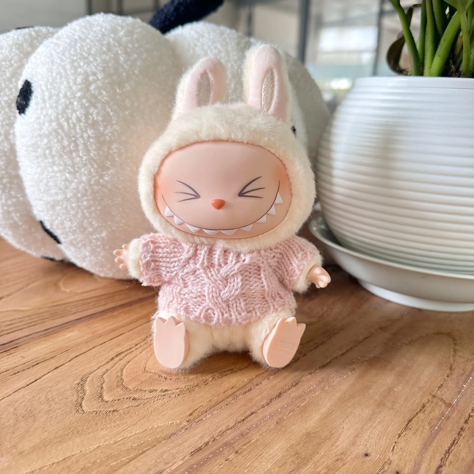 Coffret cadeau ultime pour poupées Labubus assises de 17cm, pull, chapeau, lunettes, vêtements et accessoires complets, cadeau