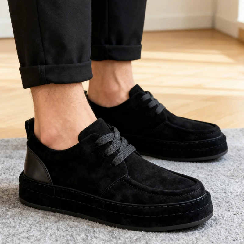 

Retro Outdoor Work Ankle Boots for Men lace up Fashion Casual Winter PU Leather Boots Male New Designer Platform Shoes Man